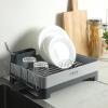 image:imageGibson Home Nestcraft Full Size Rust Resistant Dish Rack with Drain Board and Flatware Caddy  WhiteGray