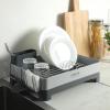 image:imageGibson Home Nestcraft Full Size Rust Resistant Dish Rack with Drain Board and Flatware Caddy  WhiteGray