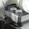 image:imageGibson Home Nestcraft Full Size Rust Resistant Dish Rack with Drain Board and Flatware Caddy  WhiteGray
