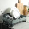 image:imageGibson Home Nestcraft Full Size Rust Resistant Dish Rack with Drain Board and Flatware Caddy  WhiteGreen