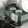 image:imageGibson Home Nestcraft Full Size Rust Resistant Dish Rack with Drain Board and Flatware Caddy  WhiteGreen