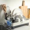 image:imageGibson Home Nestcraft Full Size Rust Resistant Dish Rack with Drain Board and Flatware Caddy  WhiteWhite