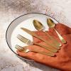 image:imageGibson Home Ravidia Gold Heavy Gauge Flatware Cutlery Silverware Set 20 Pieces Stainless Steel Colorful Utensils Tableware Set Service for 4Gold