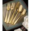 image:imageGibson Home Ravidia Gold Heavy Gauge Flatware Cutlery Silverware Set 20 Pieces Stainless Steel Colorful Utensils Tableware Set Service for 4Gold