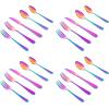 image:imageGibson Home Ravidia Gold Heavy Gauge Flatware Cutlery Silverware Set 20 Pieces Stainless Steel Colorful Utensils Tableware Set Service for 4Rainbow