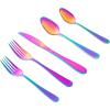 image:imageGibson Home Ravidia Gold Heavy Gauge Flatware Cutlery Silverware Set 20 Pieces Stainless Steel Colorful Utensils Tableware Set Service for 4Rainbow