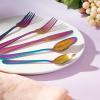 image:imageGibson Home Ravidia Gold Heavy Gauge Flatware Cutlery Silverware Set 20 Pieces Stainless Steel Colorful Utensils Tableware Set Service for 4Rainbow