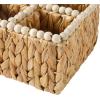 image:imageGibson Home Riverrun Grove Woven Decorative Napkin Holder Tray  Natural Water Hyacinth Square Basket with WoodBead Trim for Napkins Keys Mail Coffee Table Dcor amp Kitchen Counter StorageNatural Water Hyacinth