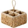 image:imageGibson Home Riverrun Grove Woven Decorative Napkin Holder Tray  Natural Water Hyacinth Square Basket with WoodBead Trim for Napkins Keys Mail Coffee Table Dcor amp Kitchen Counter StorageNatural Water Hyacinth