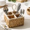 image:imageGibson Home Riverrun Grove Woven Decorative Napkin Holder Tray  Natural Water Hyacinth Square Basket with WoodBead Trim for Napkins Keys Mail Coffee Table Dcor amp Kitchen Counter StorageNatural Water Hyacinth