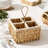 image:imageGibson Home Riverrun Grove Woven Decorative Napkin Holder Tray  Natural Water Hyacinth Square Basket with WoodBead Trim for Napkins Keys Mail Coffee Table Dcor amp Kitchen Counter StorageNatural Water Hyacinth
