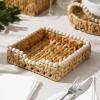 image:imageGibson Home Riverrun Grove Woven Decorative Napkin Holder Tray  Natural Water Hyacinth Square Basket with WoodBead Trim for Napkins Keys Mail Coffee Table Dcor amp Kitchen Counter StorageNatural Water Hyacinth