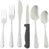 image:imageGibson Home Sinta 87Piece Stainless Steel Flatware Set with Bead Border Design  Service for 12 Plus Serving Utensils Polished Silverware Dishwasher SafeService for 4 24pcs