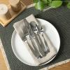 image:imageGibson Home Sinta 87Piece Stainless Steel Flatware Set with Bead Border Design  Service for 12 Plus Serving Utensils Polished Silverware Dishwasher SafeService for 4 20pcs