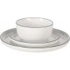 image:imageGibson Home Zen Buffet 6Piece 41oz Large Pasta Bowls Porcelain Ceramic Chip and Scratch Resistant Shallow Salad Bowl Serving Bowls Soup Bowls Set Dishwasher amp Microwave Safe WhiteWhite w Black Rim Oslo