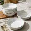 image:imageGibson Home Zen Buffet 6Piece 41oz Large Pasta Bowls Porcelain Ceramic Chip and Scratch Resistant Shallow Salad Bowl Serving Bowls Soup Bowls Set Dishwasher amp Microwave Safe WhiteWhite Pasta Bowl