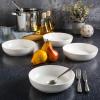 image:imageGibson Home Zen Buffet 6Piece 41oz Large Pasta Bowls Porcelain Ceramic Chip and Scratch Resistant Shallow Salad Bowl Serving Bowls Soup Bowls Set Dishwasher amp Microwave Safe WhiteWhite Zen Buffet