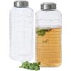 image:imageGibson Home Aspen Heights 2 Pack 33 OZ 1 Liters Large Embossed Reusable Glass Bottles wAirtight Leakproof Stainless Steel Lid Pitcher for Water Milk Juice  Dishwasher SafeWhistler Peak 64oz