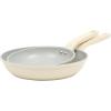 image:imageGibson Home Barnsdall 2 Piece 8 amp 10 Inch Aluminum Fry Pan Cookware NonToxic Ceramic Non Stick Frying Pan Kitchen Egg Pan Omelet Pan Always Pan Pots and Pans Linen White Induction SafeLinen