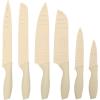 image:imageGibson Home Bostonville 12 Piece Kitchen Knives Set WBlade GuardsSheaths Chef Knife Sets With Nonstick Blades  TaupeWhite Bostonville