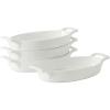 image:imageGibson Home Gracious Dining 26Qt White Stoneware Covered Baking Dish wMultiPurpose Lid  127 x 9 Rectangular Oven Safe Casserole Lasagna amp Roasting Baker Lid Doubles as Serveware or TrivetWhite  15oz Oval Set of 4