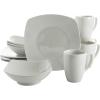 image:imageGibson Home Havenstone 12Piece Porcelain Dinnerware Set  Dinner Plates Salad Plates amp Bowls Classic White Everyday Dish Set for Home Kitchen Microwave amp Dishwasher SafeWhite Amelia Court