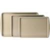 image:imageGibson Home Lyneham 3 Piece Carbon Steel Nonstick Kitchen Baking PansCookie Sheet Bakeware Set Premium PFA Nonstick Material  Champagne GoldChampagne Gold