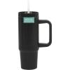 image:imageGibson Home Marina 29Ounce Stainless Steel Travel Tumbler with Carry Handle and Lid Double Wall Insulated Mug LeakResistant Fits Car Cup Holder Matte WhiteMatte Black