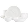 image:imageGibson Home Melbourne White Plates and Bowls Set 16 Piece Embossed Ceramic Dinnerware Set  Service for 4 Dishes  With Pasta BowlWhite Gracious Dining