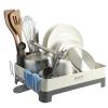 image:imageGibson Home Nestcraft Full Size Rust Resistant Dish Rack with Drain Board and Flatware Caddy  WhiteWhite