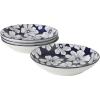 image:imageGibson Home Zen Buffet 6Piece 41oz Large Pasta Bowls Porcelain Ceramic Chip and Scratch Resistant Shallow Salad Bowl Serving Bowls Soup Bowls Set Dishwasher amp Microwave Safe WhiteBlueWhite Floral Heritage Sky