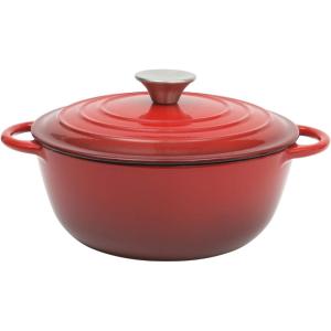 image:imageGibson Home Addlestone 5 Qt Enameled Cast Iron Dutch Oven Pot with Lid  Round Oven Safe to 500F Ideal for Bread Baking amp Stews  Gradient TaupeGradient Red
