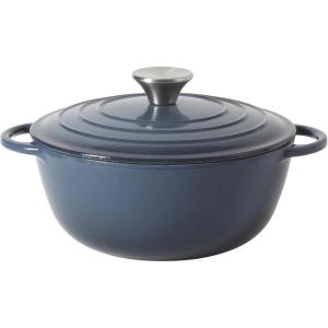 image:imageGibson Home Addlestone 5 Qt Enameled Cast Iron Dutch Oven Pot with Lid  Round Oven Safe to 500F Ideal for Bread Baking amp Stews  Gradient TaupeGradient Navy Blue