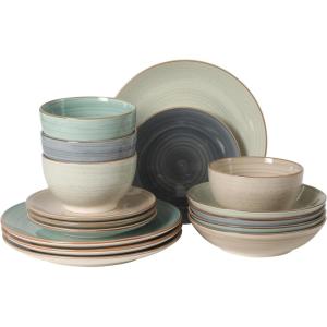 image:imageGibson Home Admiral Hall 12Piece Matte Stoneware Dinnerware Set  Dinner Plates Salad Plates amp Bowls with Pink Floral Pattern Durable Everyday Dish Set Microwave amp Dishwasher SafeAssorted Colors Stonebury