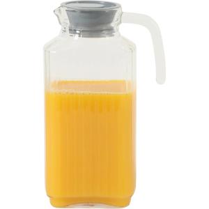 image:imageGibson Home Aspen Heights 2 Pack 33 OZ 1 Liters Large Embossed Reusable Glass Bottles wAirtight Leakproof Stainless Steel Lid Pitcher for Water Milk Juice  Dishwasher SafeRaintree 61oz