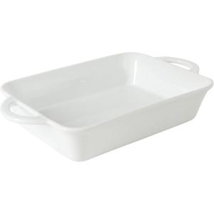 image:imageGibson Home Gracious Dining 26Qt White Stoneware Covered Baking Dish wMultiPurpose Lid  127 x 9 Rectangular Oven Safe Casserole Lasagna amp Roasting Baker Lid Doubles as Serveware or TrivetWhite  25Qt Rectangular