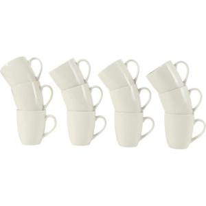 image:imageGibson Home Gracious Dining 3Ounce Espresso Cups Set of 4 Small Stackable Coffee Cups with 4 Saucers Metal Stand Ceramic Demitasse Mugs Espresso Accessories for MachineWhite Great Essentials 12oz