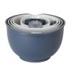 image:imageOster 12 Piece Nesting Mixing Bowl Set 3 Bowls with Lids amp 6 Measuring Cups NonSlip Bases Pour Spouts SpaceSaving Kitchen Prep Set Dishwasher SafeBlue 12pc Set