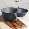 image:imageOster 12 Piece Nesting Mixing Bowl Set 3 Bowls with Lids amp 6 Measuring Cups NonSlip Bases Pour Spouts SpaceSaving Kitchen Prep Set Dishwasher SafeBlueGrey 3pc Set