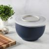 image:imageOster 12 Piece Nesting Mixing Bowl Set 3 Bowls with Lids amp 6 Measuring Cups NonSlip Bases Pour Spouts SpaceSaving Kitchen Prep Set Dishwasher SafeBlue 12pc Set