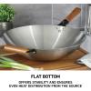 image:imageOster Dunwood 3 Piece Carbon Steel Wok 138 PFASFree Stir Fry Pan with Wooden Spatulas High Heat Oven amp Stovetop SafeStainless Steel