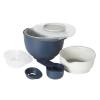 image:imageOster 12 Piece Nesting Mixing Bowl Set 3 Bowls with Lids amp 6 Measuring Cups NonSlip Bases Pour Spouts SpaceSaving Kitchen Prep Set Dishwasher SafeBlue 12pc Set