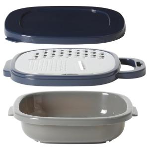 image:imageOster 12 Piece Nesting Mixing Bowl Set 3 Bowls with Lids amp 6 Measuring Cups NonSlip Bases Pour Spouts SpaceSaving Kitchen Prep Set Dishwasher SafeStainless Steel Flat Grater