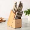 image:imageSur La Table Kitchen Essentials 14 Piece Cutlery Set German Steel Forged Knives Beech Wood Block Chef Santoku Bread Steak Knives Shears amp Sharpener  Linen WhiteTaupe 14pc Set