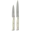 image:imageSur La Table Kitchen Essentials 14 Piece Cutlery Set German Steel Forged Knives Beech Wood Block Chef Santoku Bread Steak Knives Shears amp Sharpener  Linen WhiteLinen White 14pc Set