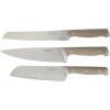 image:imageSur La Table Kitchen Essentials 14 Piece Cutlery Set German Steel Forged Knives Beech Wood Block Chef Santoku Bread Steak Knives Shears amp Sharpener  Linen WhiteTaupe 14pc Set