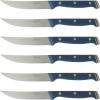 image:imageSur La Table Kitchen Essentials 14 Piece Cutlery Set German Steel Forged Knives Beech Wood Block Chef Santoku Bread Steak Knives Shears amp Sharpener  Linen WhiteBlue 14pc Set