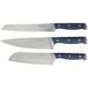 image:imageSur La Table Kitchen Essentials 14 Piece Cutlery Set German Steel Forged Knives Beech Wood Block Chef Santoku Bread Steak Knives Shears amp Sharpener  Linen WhiteBlue 14pc Set
