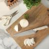 image:imageSur La Table Kitchen Essentials 14 Piece Cutlery Set German Steel Forged Knives Beech Wood Block Chef Santoku Bread Steak Knives Shears amp Sharpener  Linen WhiteLinen White 14pc Set