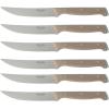 image:imageSur La Table Kitchen Essentials 14 Piece Cutlery Set German Steel Forged Knives Beech Wood Block Chef Santoku Bread Steak Knives Shears amp Sharpener  Linen WhiteTaupe 14pc Set